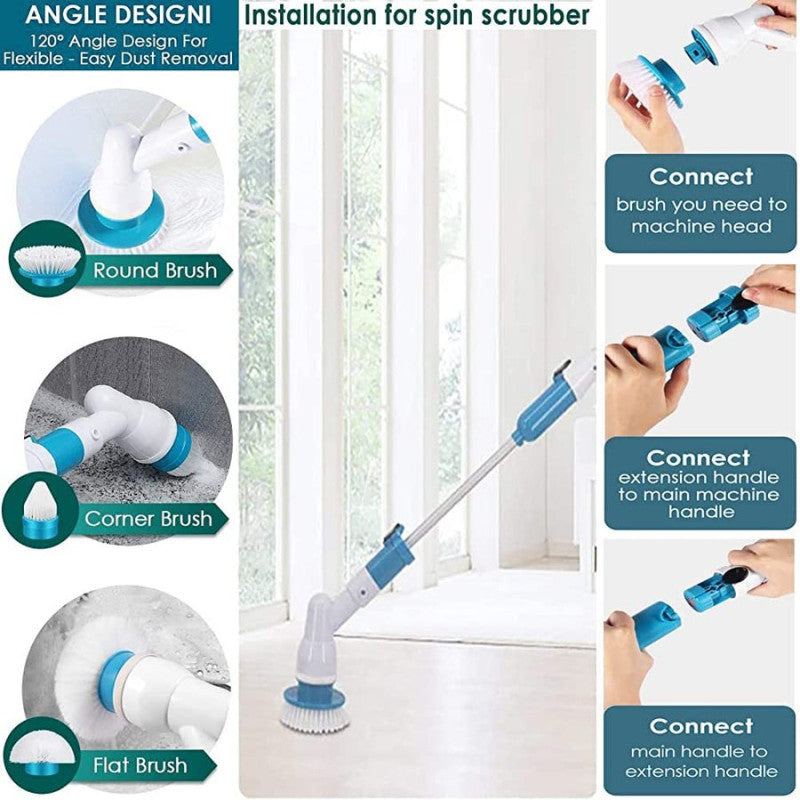 Electric Spin Scrubber Brush – Cordless Rechargeable Bathroom Cleaning Brush for Floor, Tiles, Tub & Kitchen