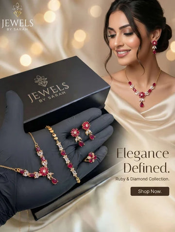 Royal V-Shape Floral Zircon 4-Piece Jewellery Set – Crystal & Pearl Drop Necklace Set (Available in 4 Colors)