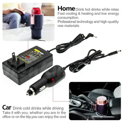 Smart Car Cup Cooler & Warmer | 2-in-1 Portable Heating & Cooling Cup Holder for Car, Office & Home