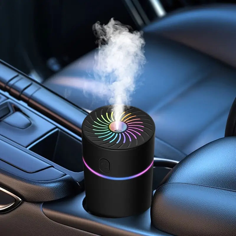 Mini Car Humidifier Portable USB Diffuser – 7 Color LED Night Light Air Humidifier for Car, Home & Office