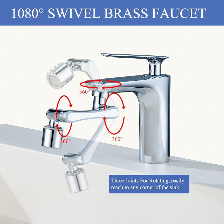 1800° Swivel Faucet Extender for Bathroom Sink – 2-Mode Water Saving Splash Filter Tap Extension