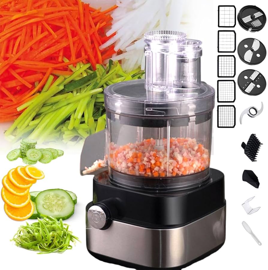 5-in-1 Electric Vegetable Chopper & Food Processor – 600W Multifunction Meat Grinder with 5 Stainless Steel Blades
