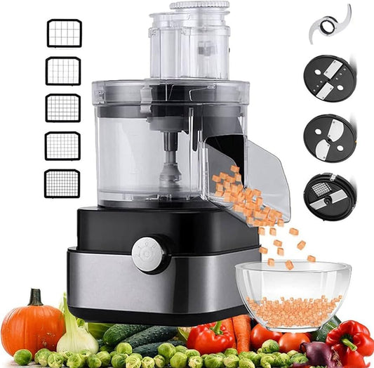 5-in-1 Electric Vegetable Chopper & Food Processor – 600W Multifunction Meat Grinder with 5 Stainless Steel Blades