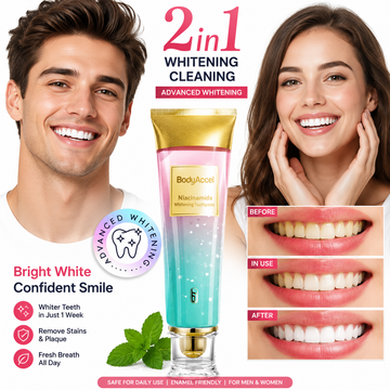 BodyAccel Niacinamide Whitening Toothpaste – Deep Cleaning & Fresh Breath Toothpaste for Brighter-Looking Teeth
