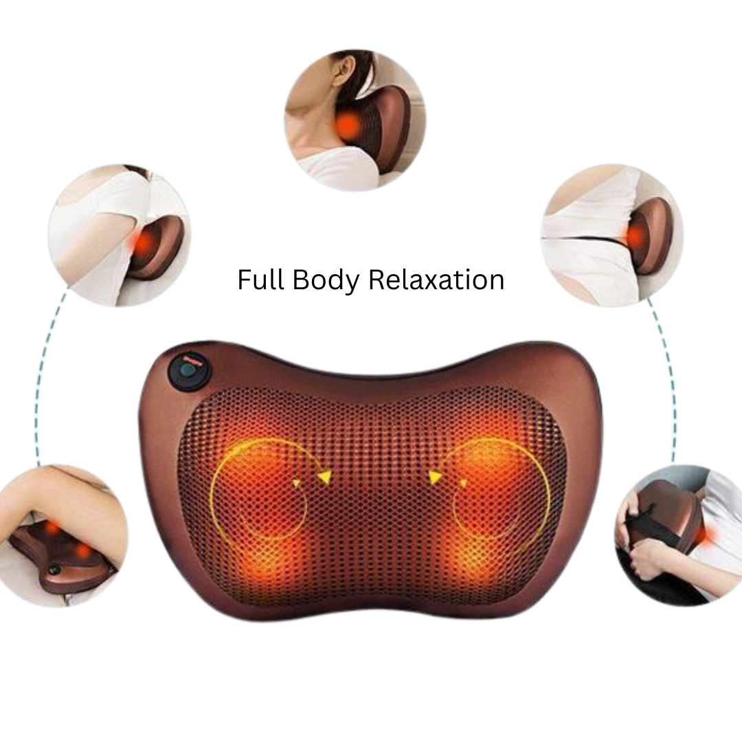 Electric Infrared Thermal Magnetic Pillow Massager – Heated Neck, Shoulder & Back Massage Cushion
