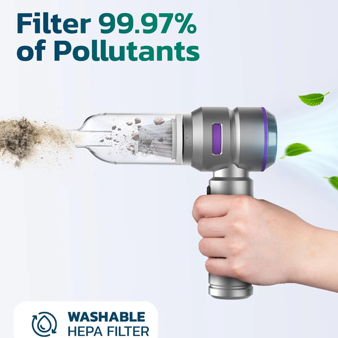 Purely C220 Portable Vacuum & Air Blower – 100W 90,000 RPM Cordless Rechargeable Mini Cleaner