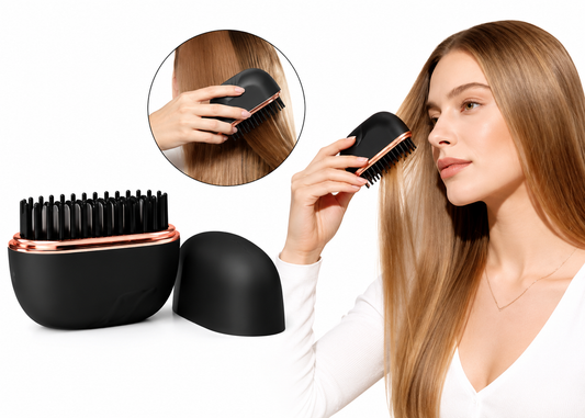 Mini Wireless Hair Straightening Brush & Hot Comb | Portable USB Rechargeable Hair Styler