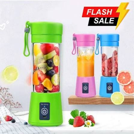 6-Blade Portable Juicer Mixer Grinder – USB Rechargeable Smoothie Blender for Fresh Juices & Shakes