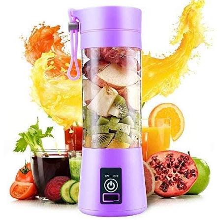 6-Blade Portable Juicer Mixer Grinder – USB Rechargeable Smoothie Blender for Fresh Juices & Shakes
