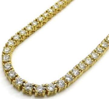 925 Sterling Silver 3mm CZ Gold Dipped Tennis Chain Necklace – Luxury Sparkling Unisex Jewelry