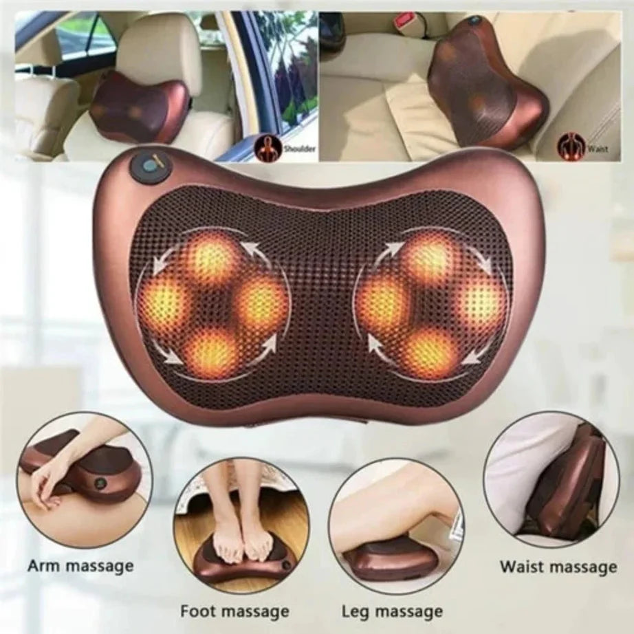 Electric Infrared Thermal Magnetic Pillow Massager – Heated Neck, Shoulder & Back Massage Cushion