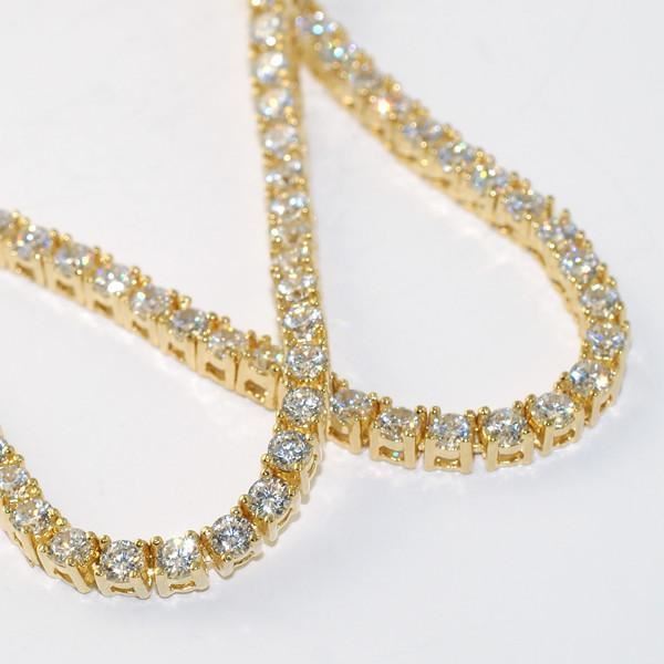 925 Sterling Silver 3mm CZ Gold Dipped Tennis Chain Necklace – Luxury Sparkling Unisex Jewelry