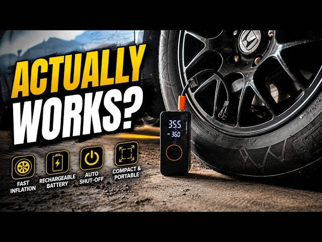 Portable Air Compressor Tire Inflator – Cordless Digital Air Pump for Car, Bike, Motorcycle & Ball